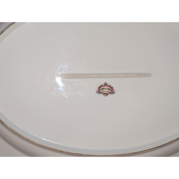 Vintage Sango China Oval Serving Platter Gold Trim Yellow Rose Design - Picture 10 of 11